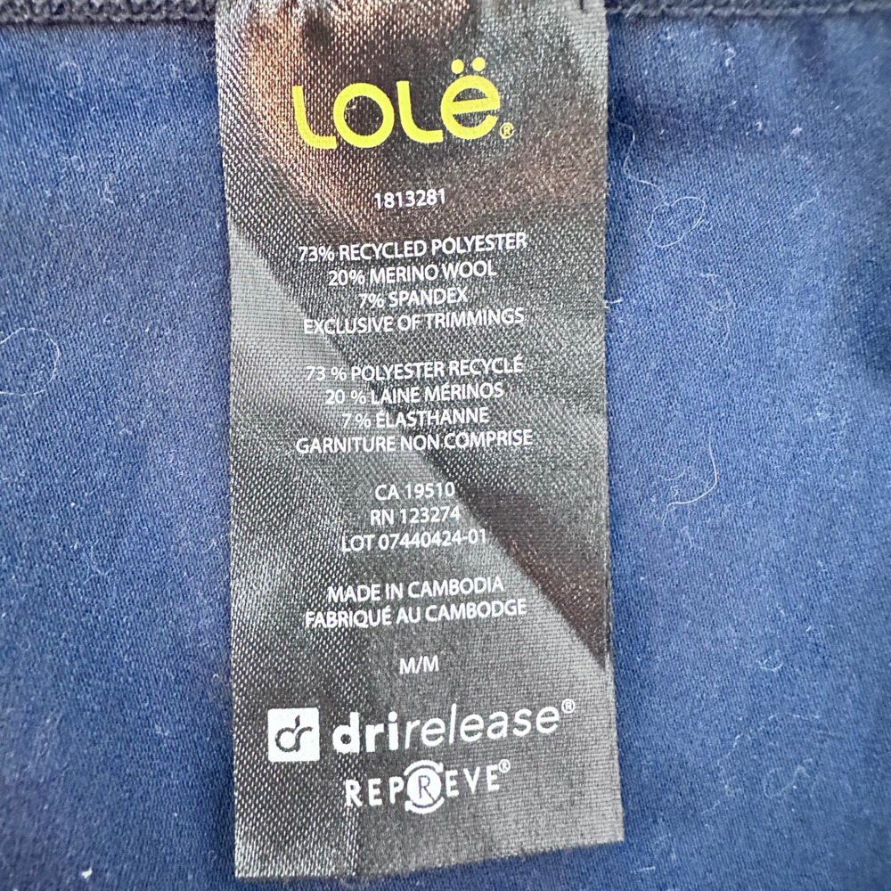 LOLË Athletic Top Women's M Wool Blend Geometric Print Thumbholes - Picture 7 of 11